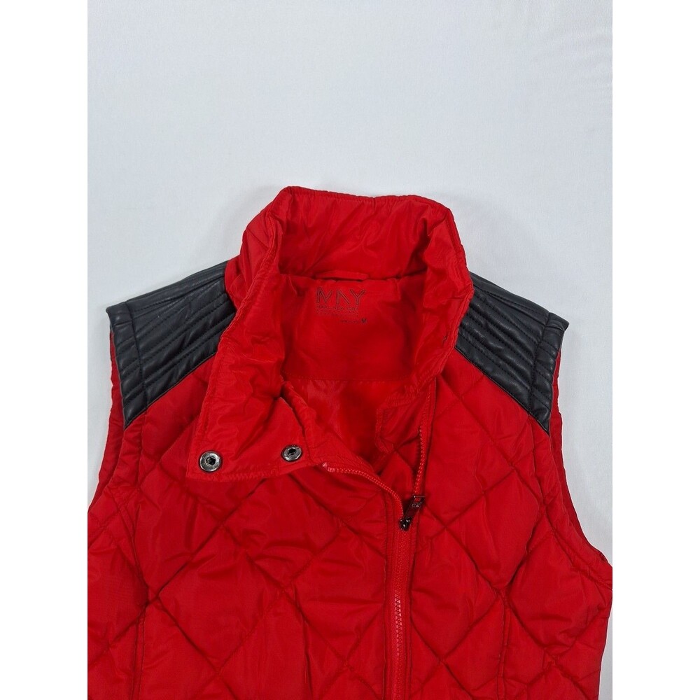 Marc New York Womens Medium Red Quilted Puffer Vest Asymmetrical Zip Full Zip - Picture 8 of 8